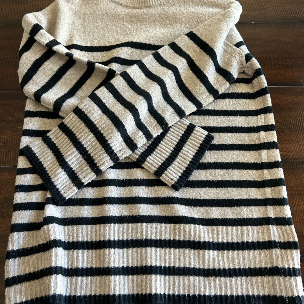 Striped Black and Cream Women's Sweater